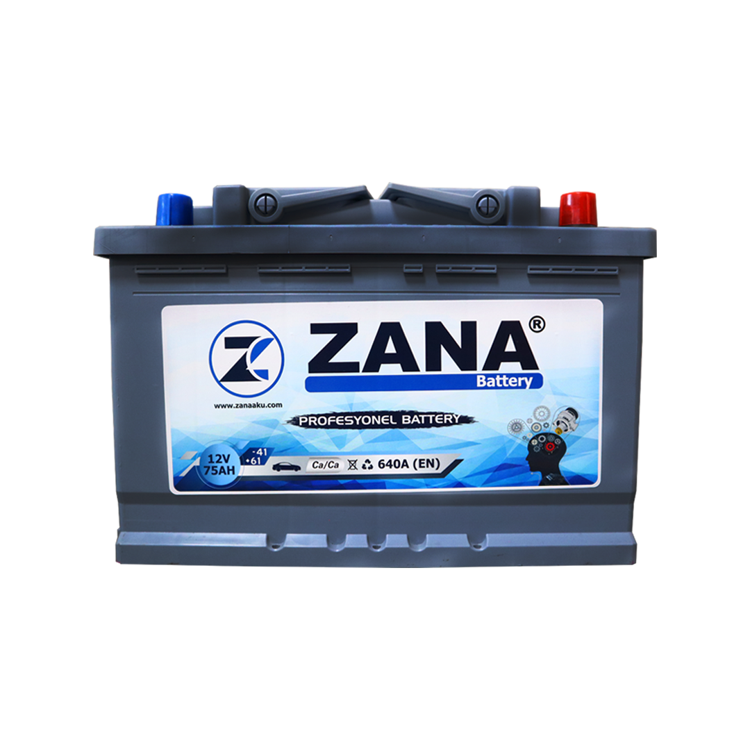 12 V 72AH 640A(EN) CA/CA BATTERY  ZANA AKÜ BİNEK DÜZ KUTUP STANDART L3 BAKIMLI